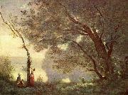 Jean-Baptiste-Camille Corot Erinnerung an Mortefontaine oil painting on canvas
